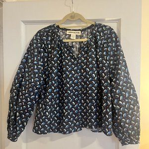 RARE Caron Callahan Abstract Blue Shirt